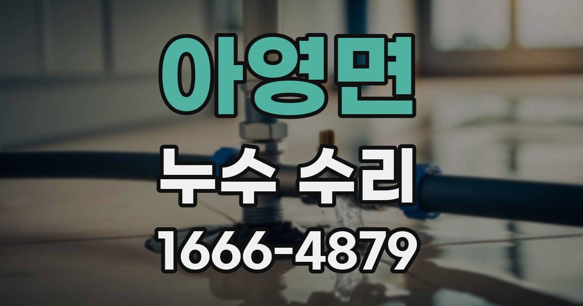아영면 누수 수리