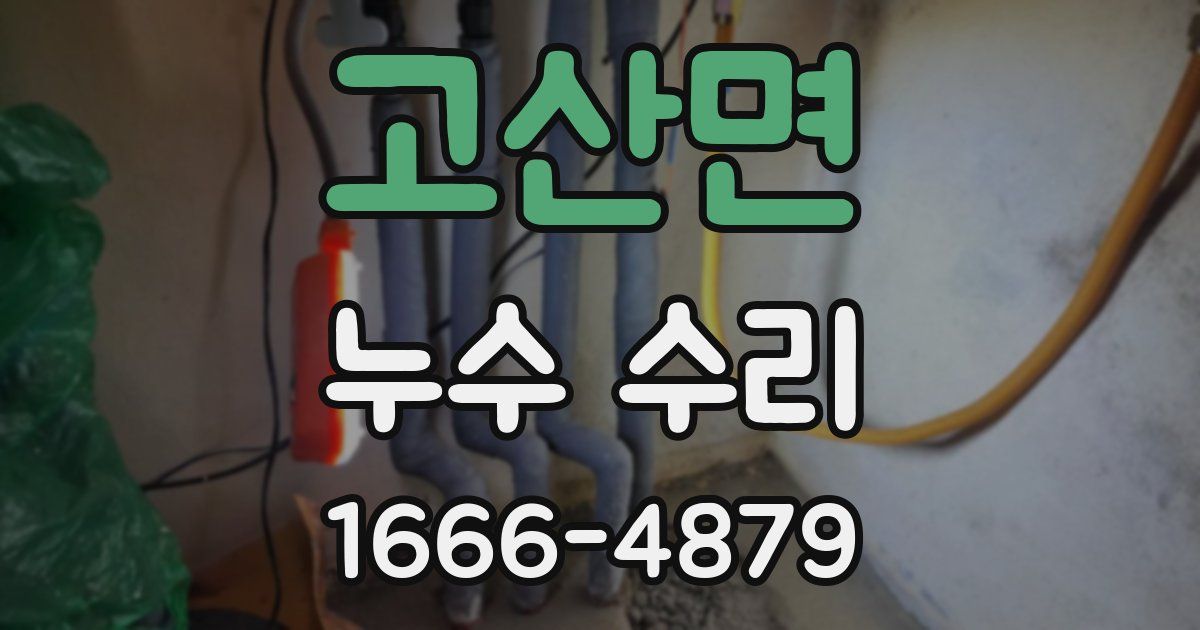 고산면 누수 수리