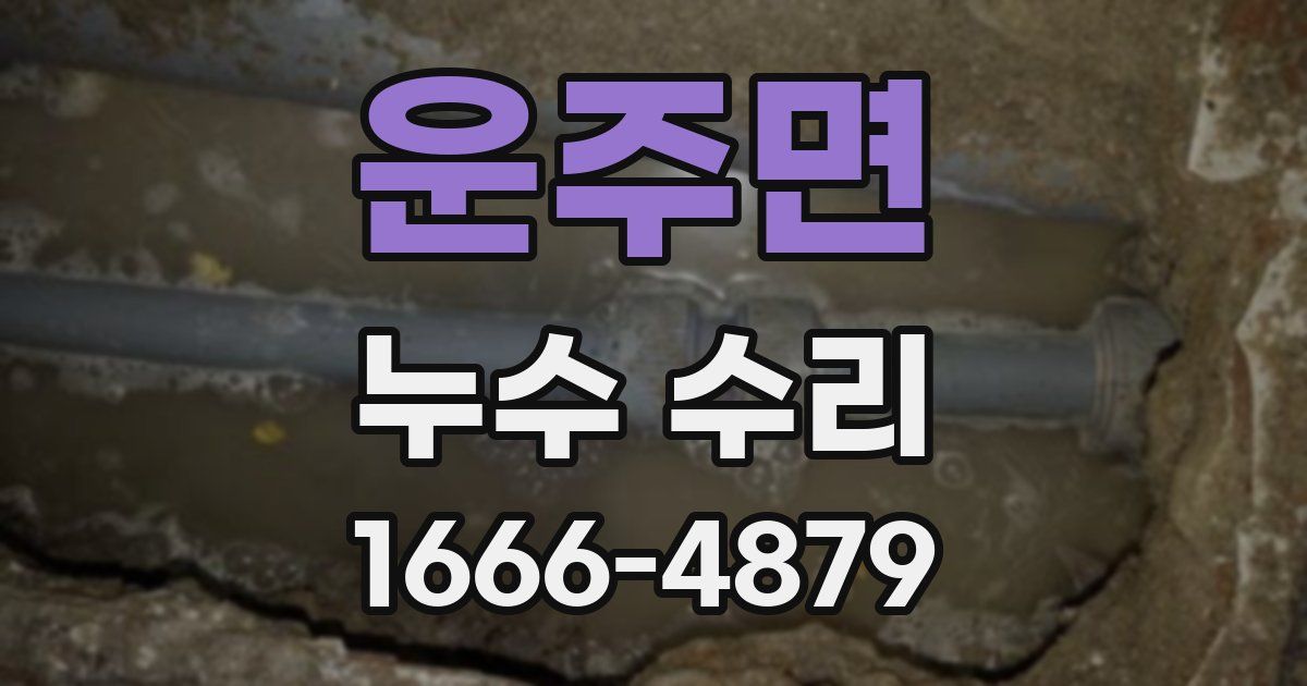 운주면 누수 수리