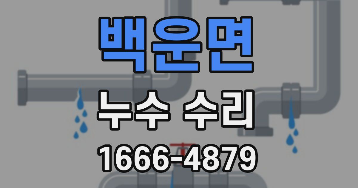 백운면 누수 수리