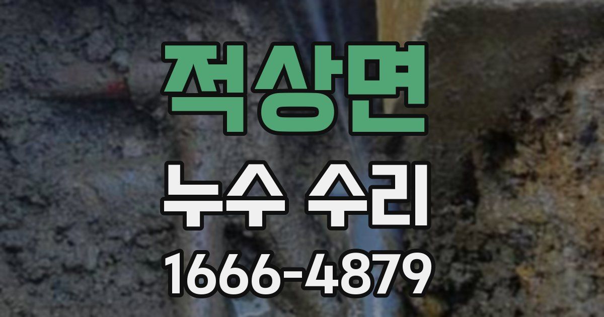 적상면 누수 수리