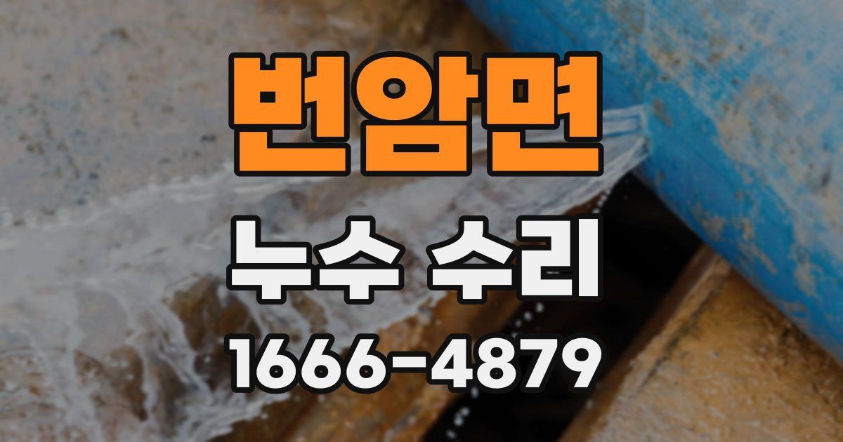 번암면 누수 수리