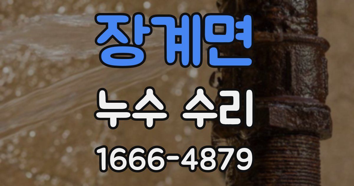 장계면 누수 수리