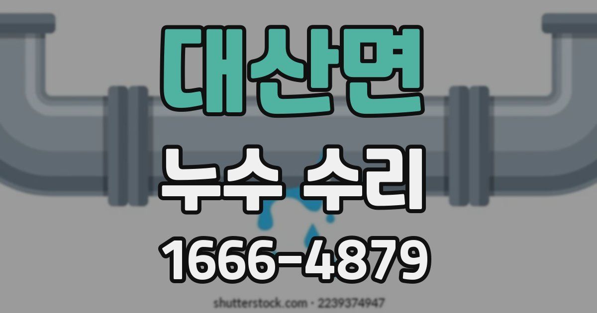 대산면 누수 수리