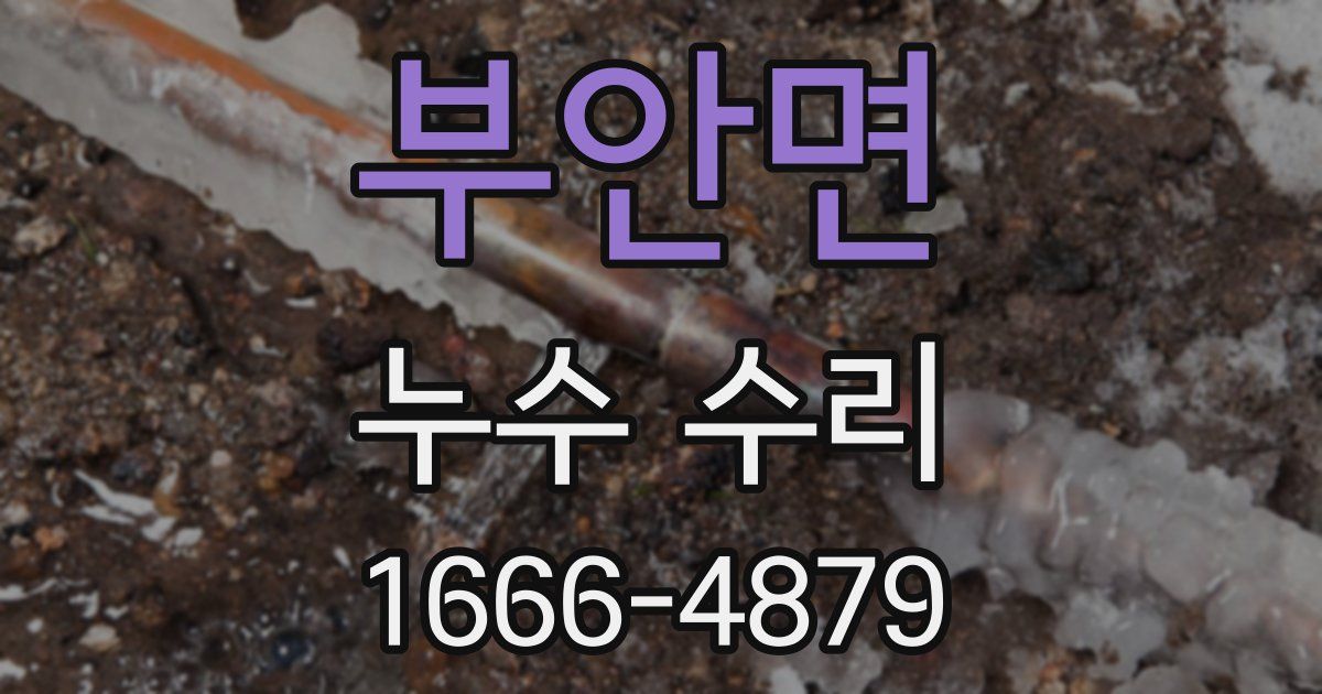 부안면 누수 수리