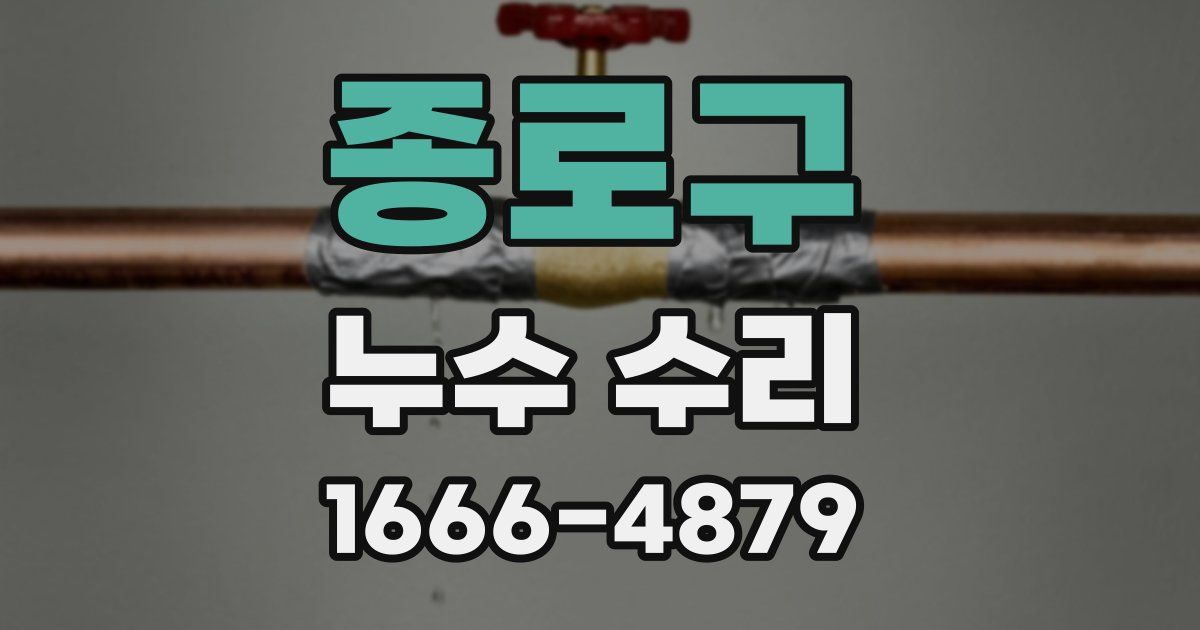 종로구 누수 수리