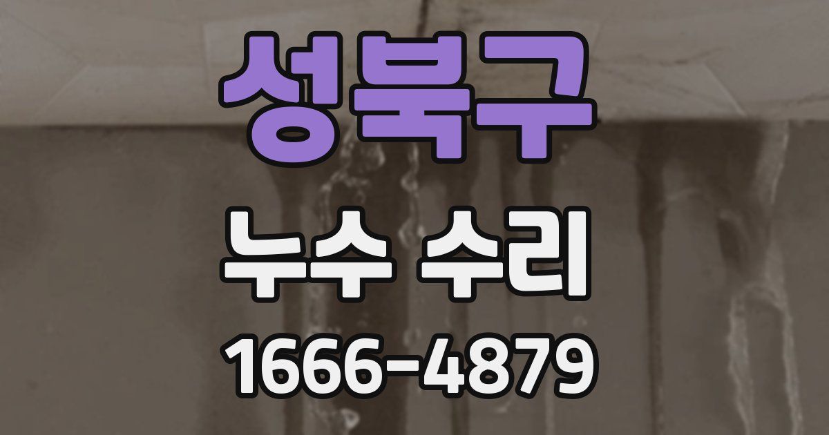 성북구 누수 수리
