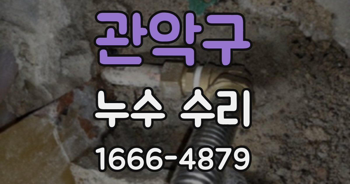 관악구 누수 수리
