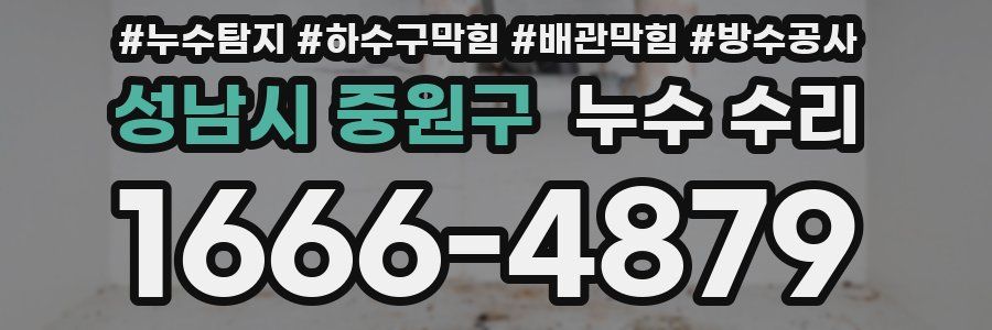 성남시 중원구 누수 수리