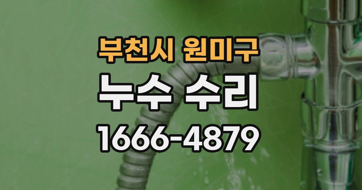 부천시 원미구 누수 수리