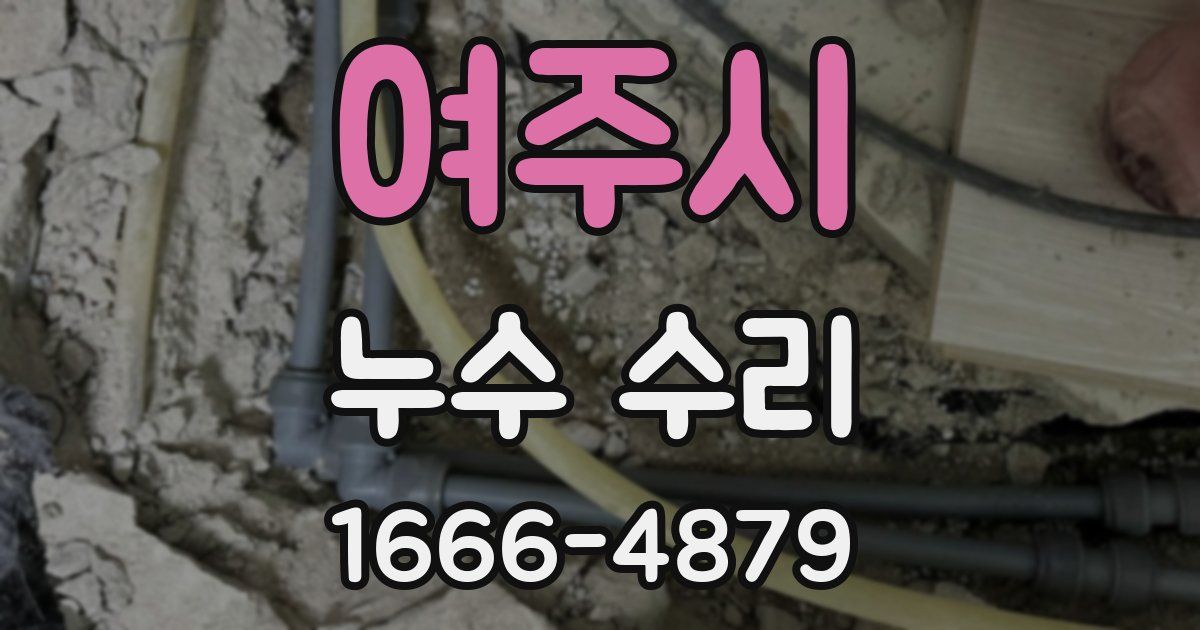 여주시 누수 수리