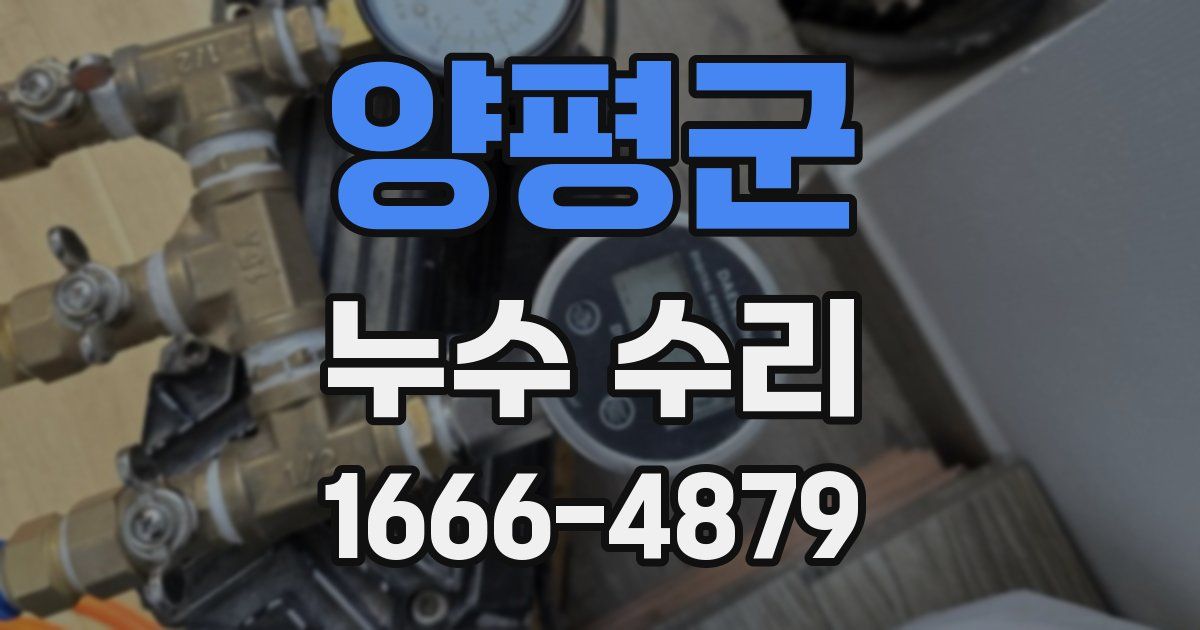 양평군 누수 수리