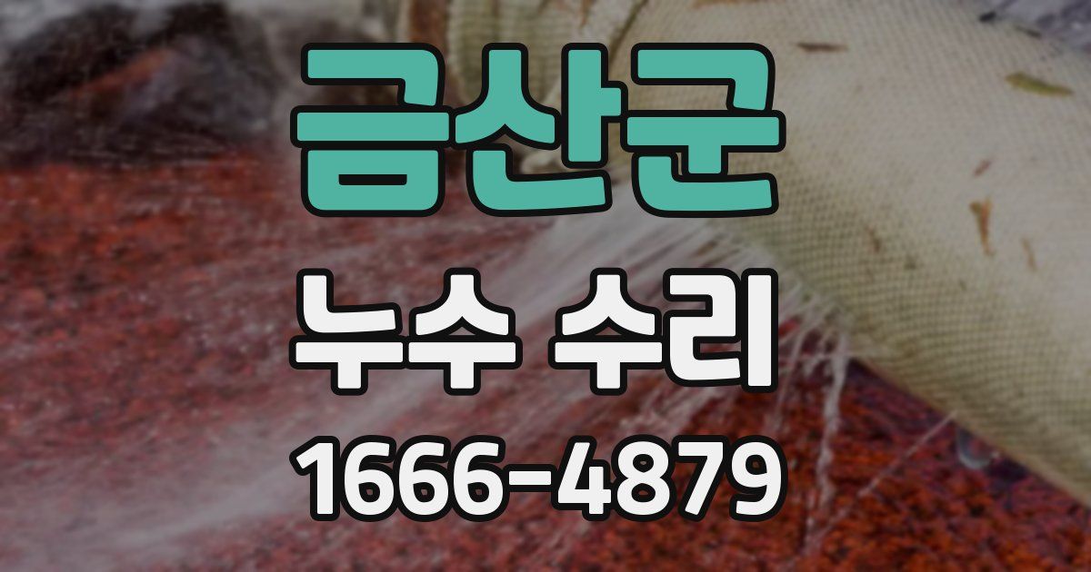 금산군 누수 수리