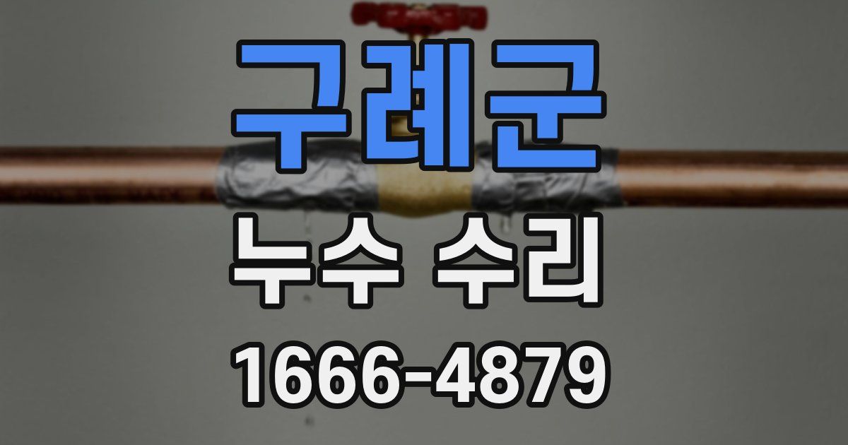 구례군 누수 수리