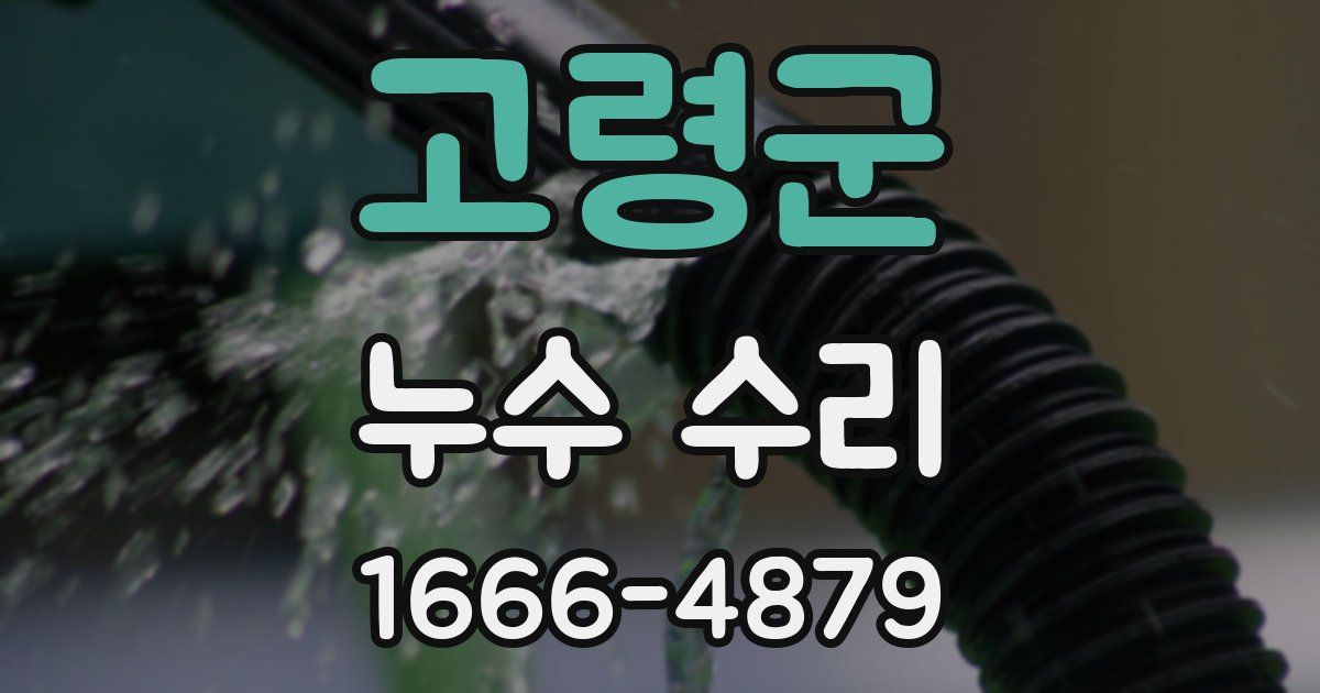 고령군 누수 수리
