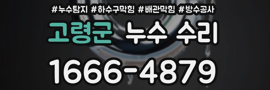 고령군 누수 수리
