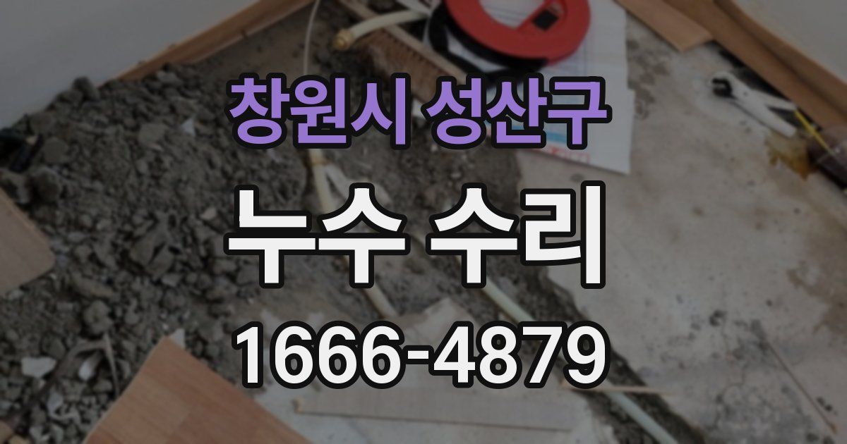 창원시 성산구 누수 수리