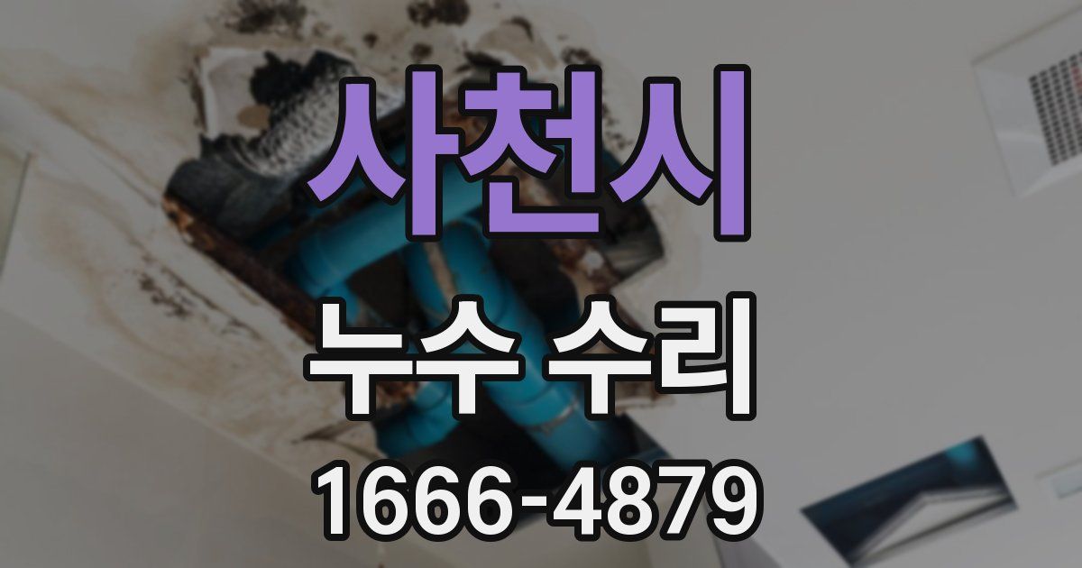 사천시 누수 수리