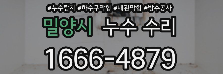밀양시 누수 수리