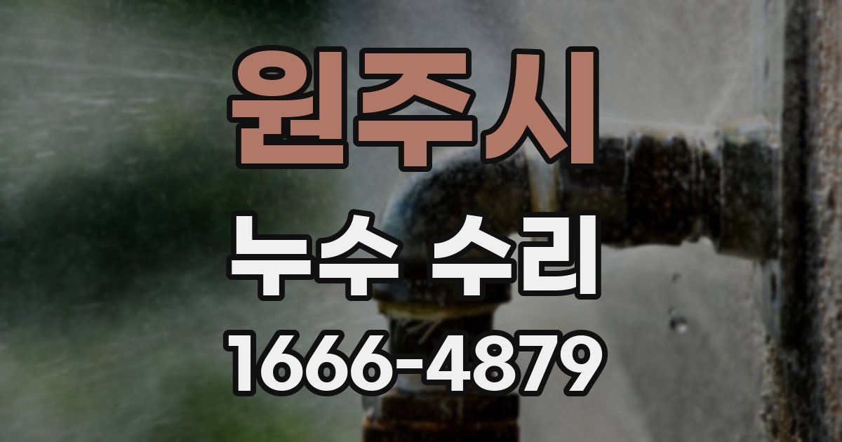 원주시 누수 수리