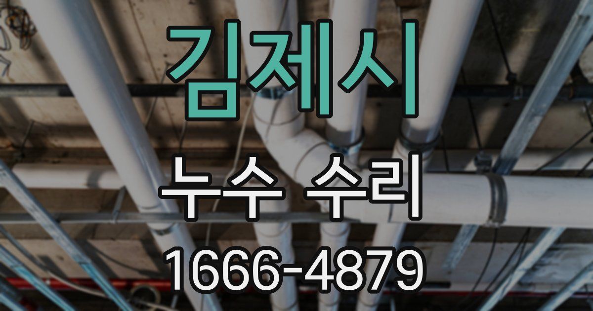 김제시 누수 수리