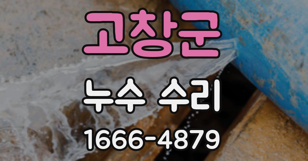 고창군 누수 수리