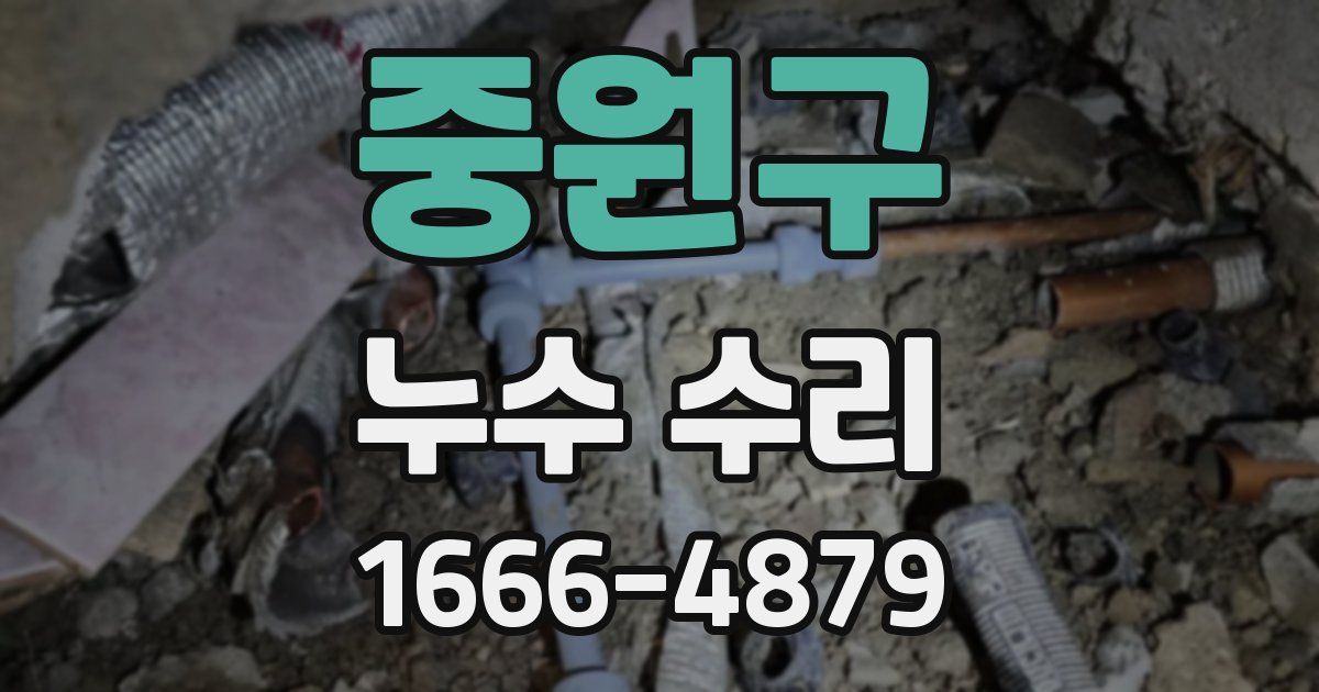 중원구 누수 수리