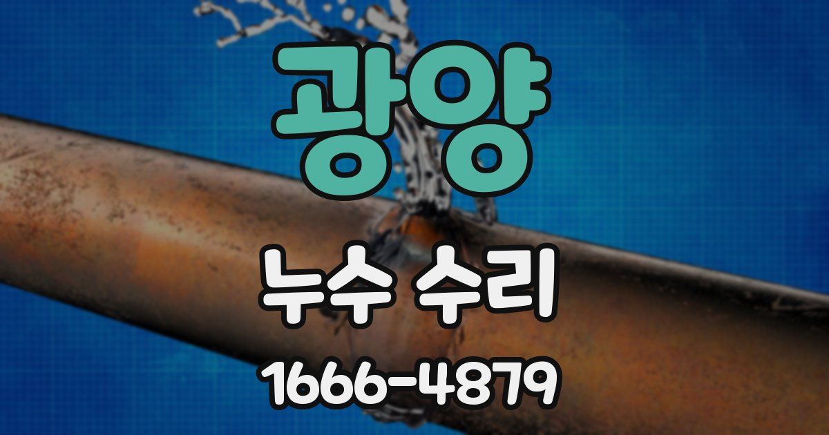 광양 누수 수리
