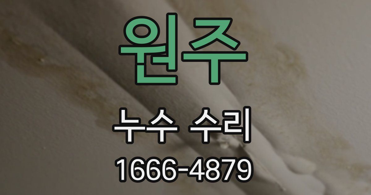 원주 누수 수리