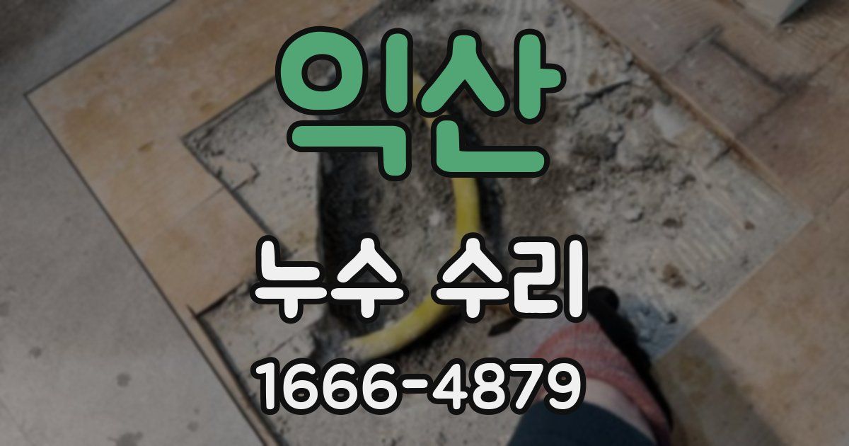 익산 누수 수리