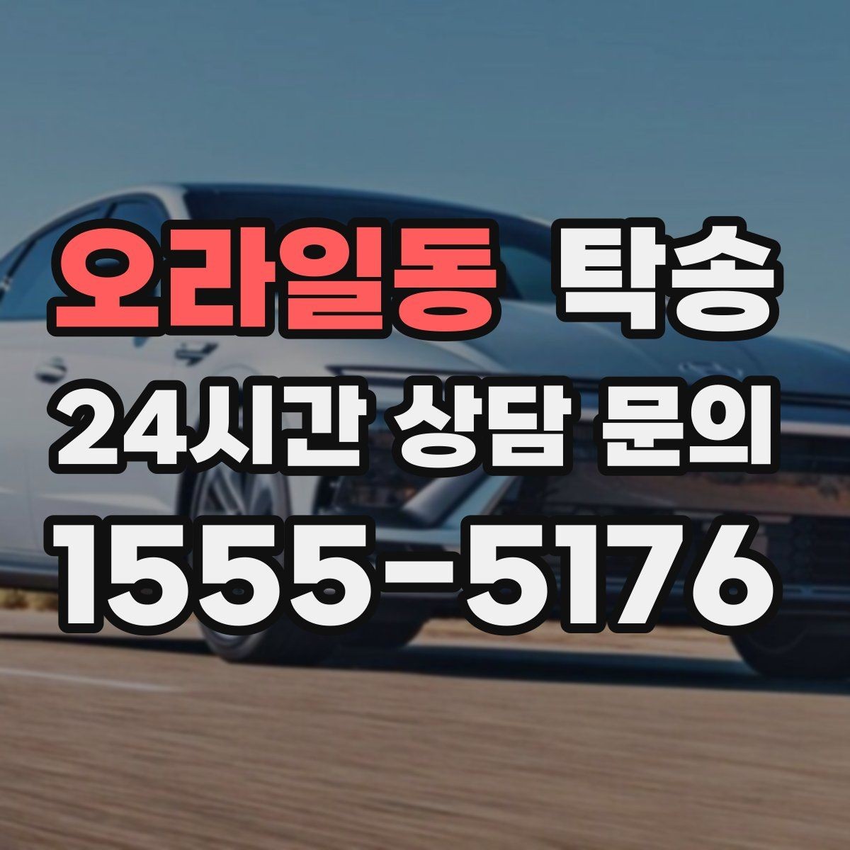 오라일동 탁송 전시차 커버 상태를 유지하며 신중 이동