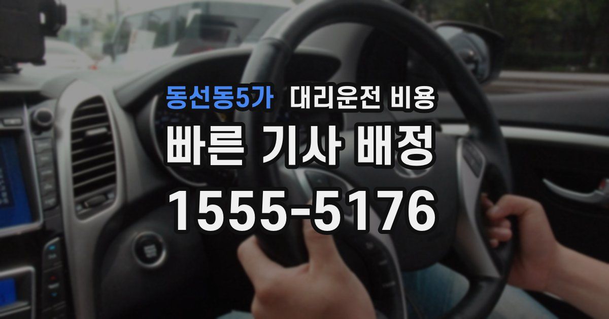 동선동5가 대리운전 가격