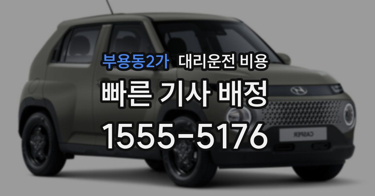 부용동2가 대리운전 가격