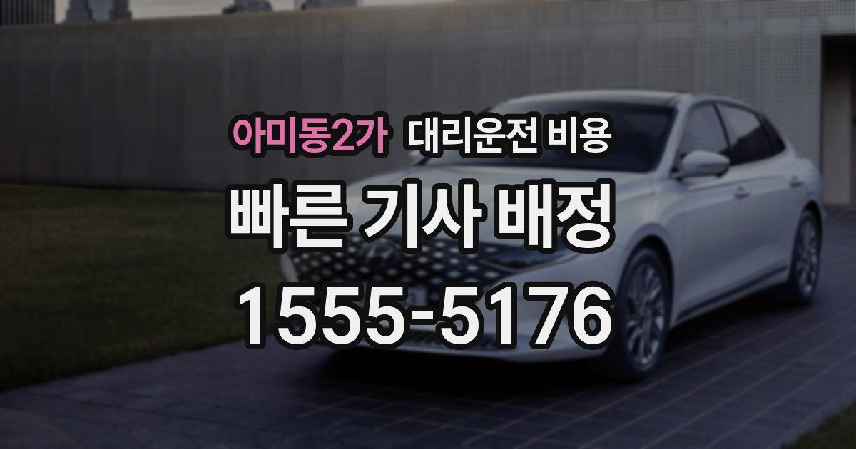 아미동2가 대리운전 가격