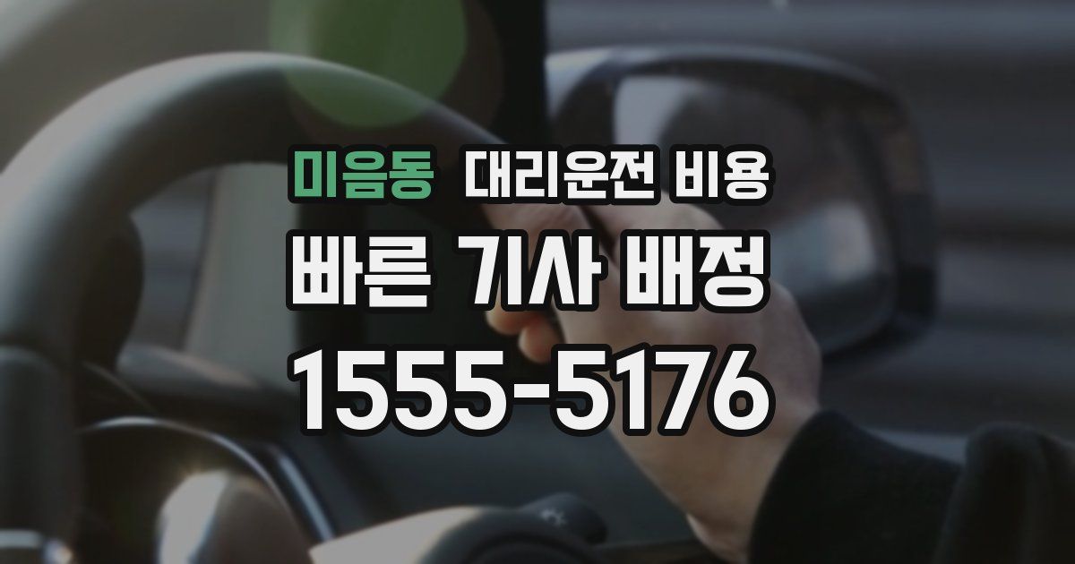 미음동 대리운전 가격