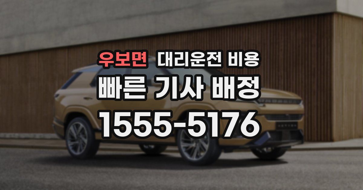 우보면 대리운전 가격