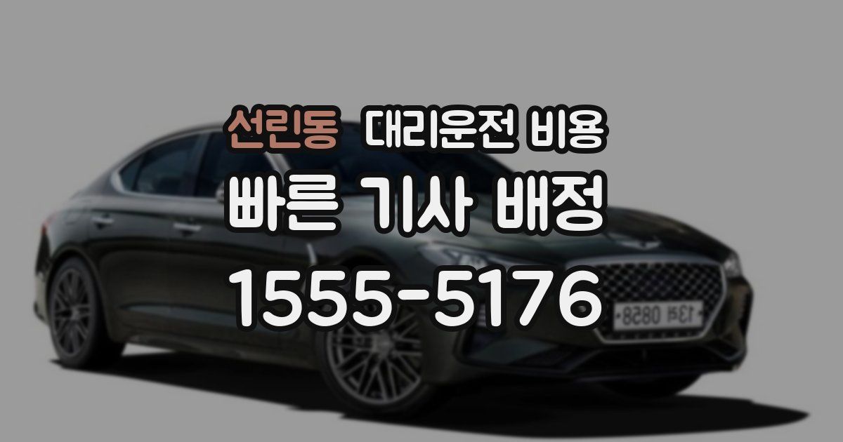 선린동 대리운전 가격