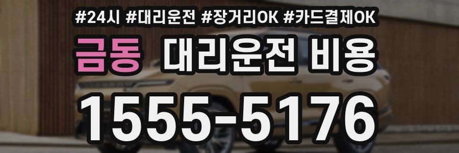 금동 대리운전 비용
