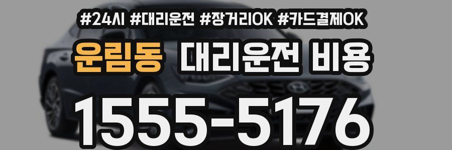 운림동 대리운전 비용
