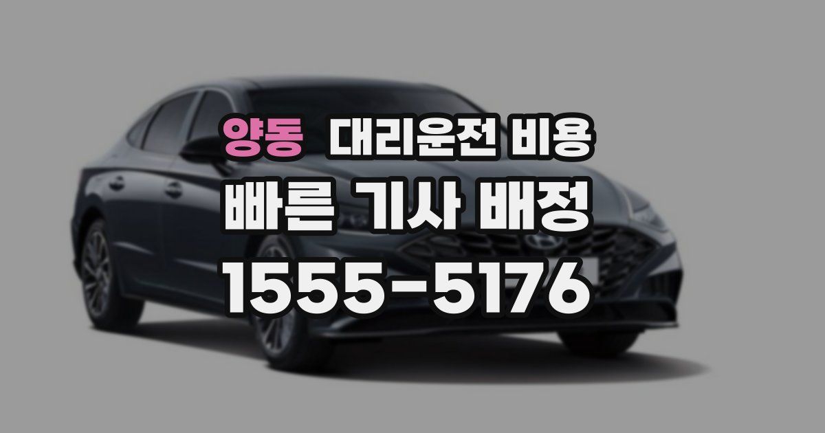 양동 대리운전 가격