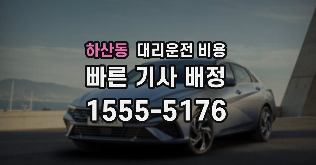 하산동 대리운전 가격