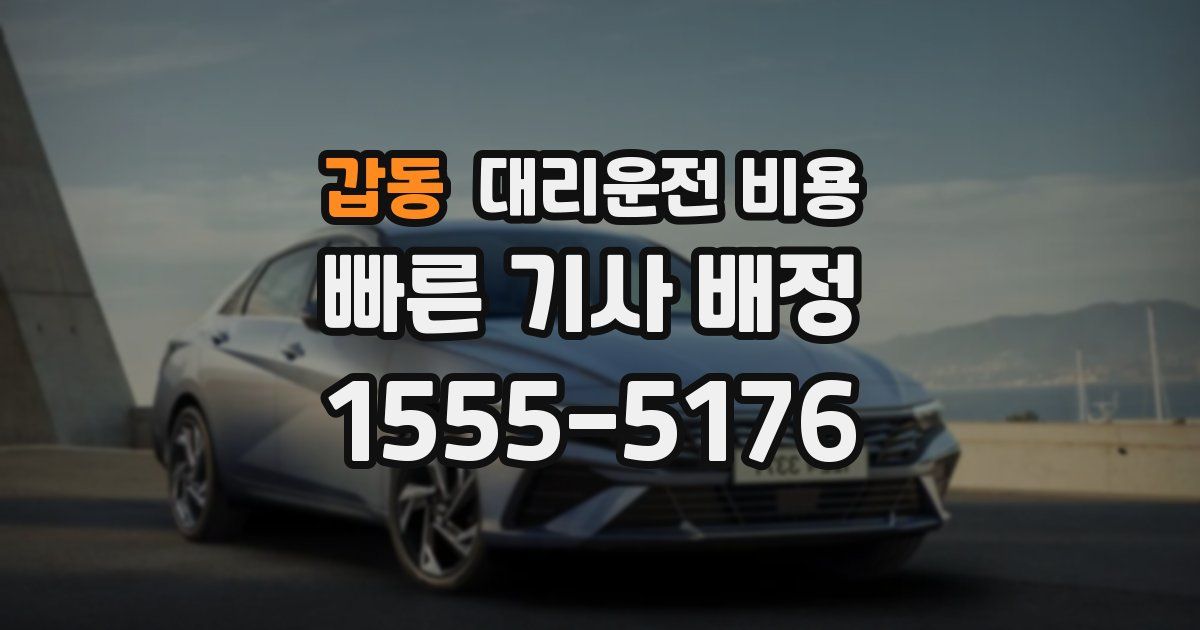 갑동 대리운전 가격