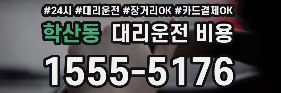 학산동 대리운전 비용