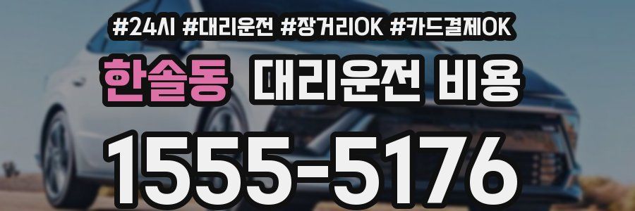 한솔동 대리운전 비용