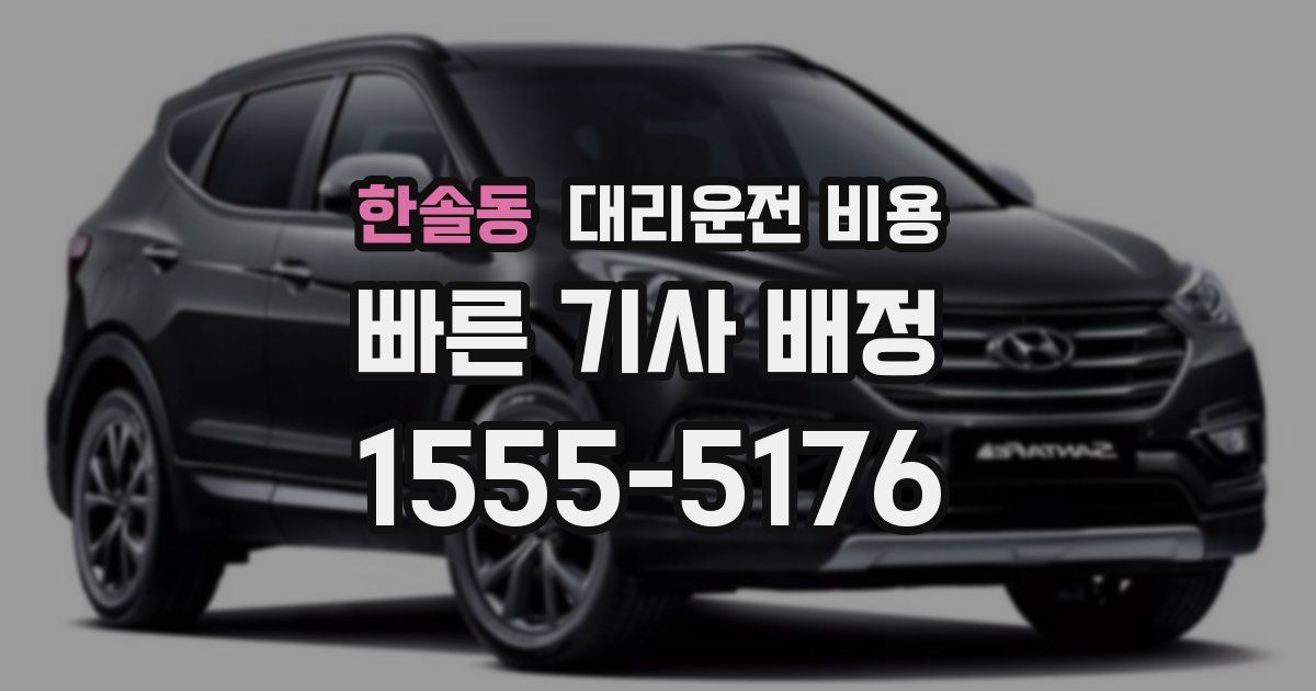 한솔동 대리운전 가격