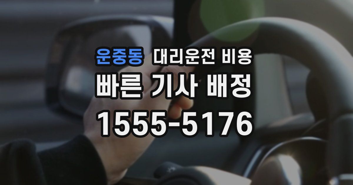 운중동 대리운전 가격