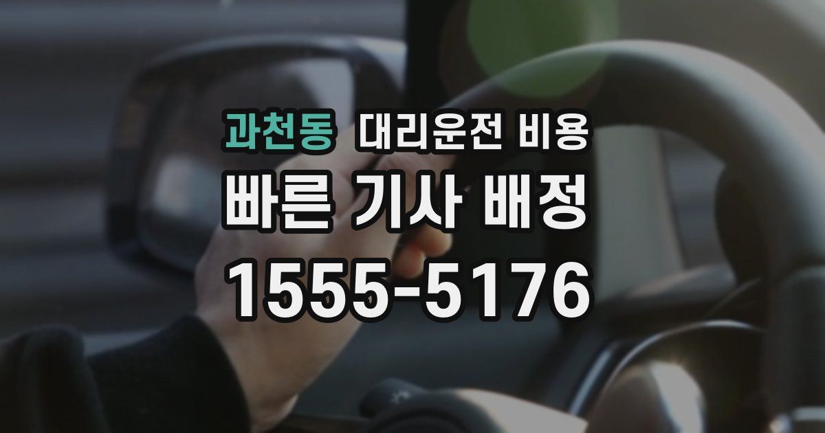 과천동 대리운전 가격