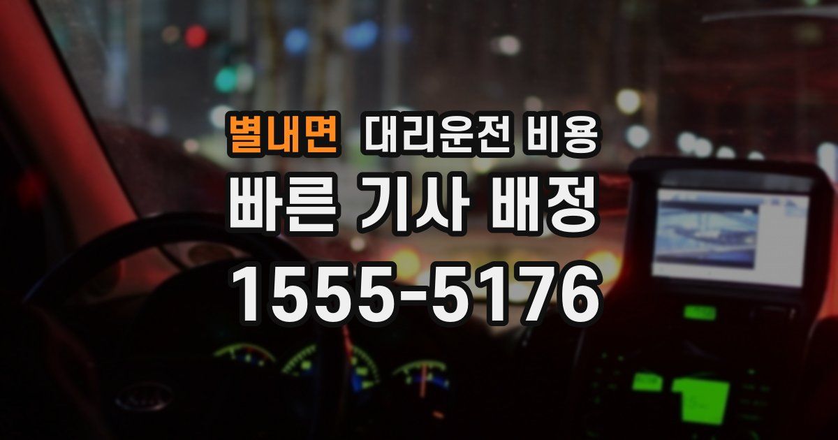 별내면 대리운전 가격