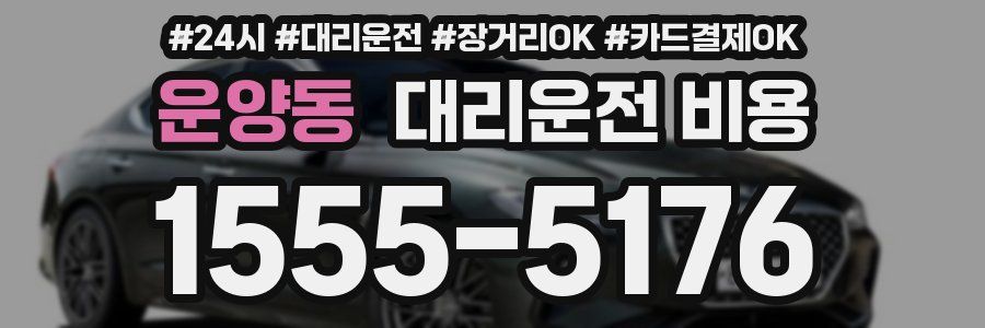 운양동 대리운전 비용