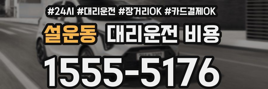 설운동 대리운전 비용